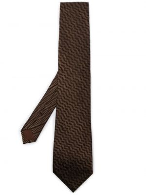 Selyem nyakkendő Tom Ford barna