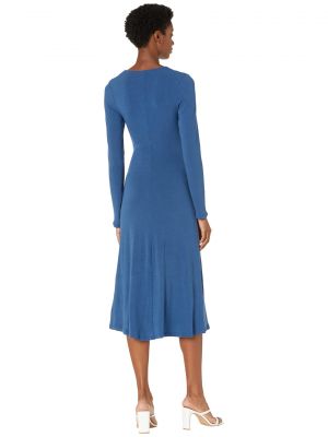Платье из джерси Bardot синее