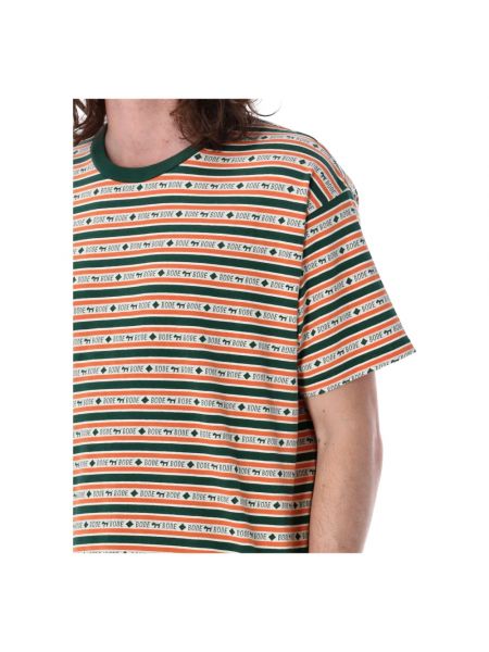 Camiseta a rayas de tejido jacquard Bode verde