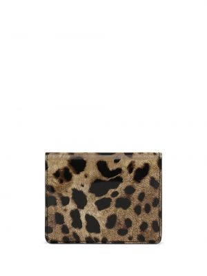 Leopardí peněženka s potiskem Dolce & Gabbana hnědá