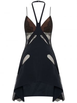 Průsvitné viskózové mini šaty na zip Dion Lee - černá