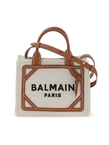 Shopper handtasche mit taschen Balmain beige