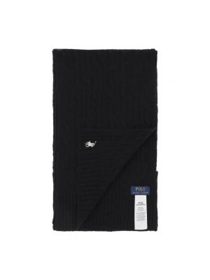 Sciarpa di lana di cachemire in maglia Polo Ralph Lauren nero