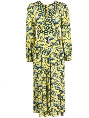 Kvetinové dlouhé šaty s potlačou Dvf Diane Von Furstenberg