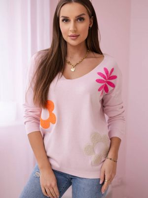 Bluza s cvetličnim vzorcem Kesi roza
