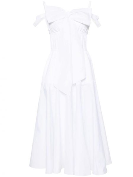 Μίντι φόρεμα με φιόγκο Patou λευκό