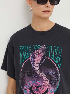 Памучна тениска The Kooples сиво