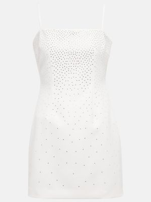 Mini robe en satin à imprimé Blumarine blanc