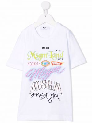 T-skjorte for jenter Msgm Kids hvit