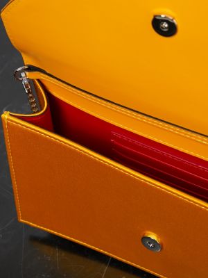 Satenska clutch torbica Christian Louboutin žuta
