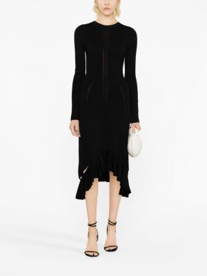 Midi šaty z merino vlny Victoria Beckham černé