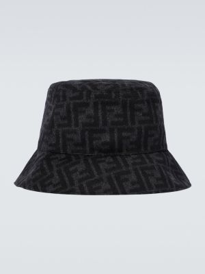 Vlnená čiapka Fendi čierna
