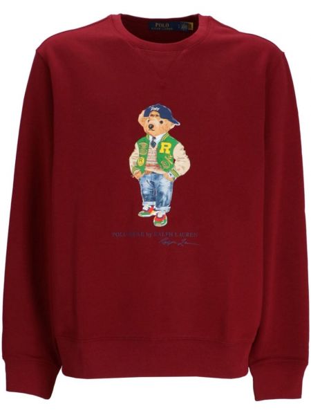 Baskılı sweatshirt Polo Ralph Lauren kırmızı