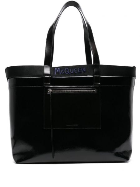 Nákupná taška Alexander Mcqueen čierna