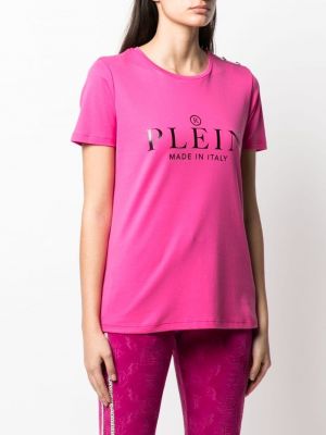 Tričko s potiskem Philipp Plein růžové