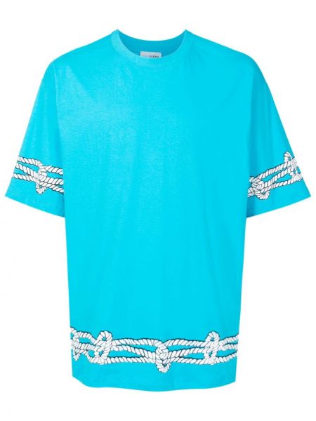 Bavlnené tričko s potlačou Amir Slama modrá