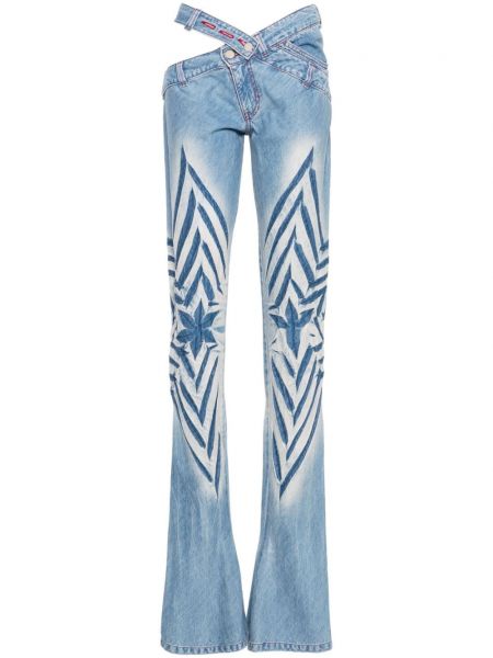 Jeans bootcut taille basse large Masha Popova bleu