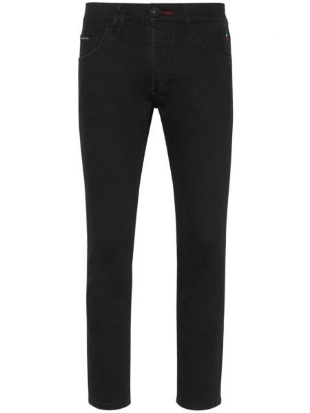 Skinny džíny s nízkým pasem Philipp Plein černé