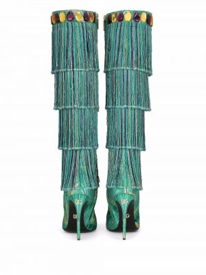 Holínky s třásněmi Dolce & Gabbana zelené