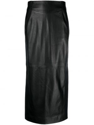 Kožená sukně Alberta Ferretti černé