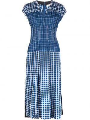 Sjekket silke dress Tory Burch blå