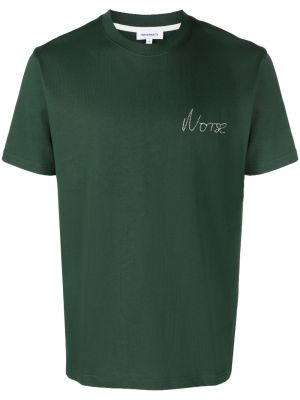 Тениска бродирана Norse Projects зелено