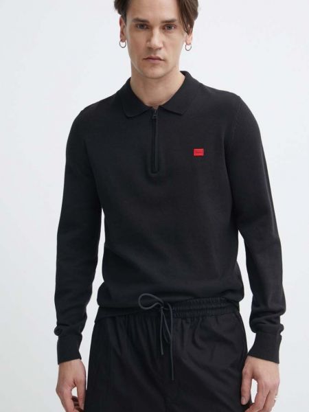 Sweter bawełniany Hugo czarny