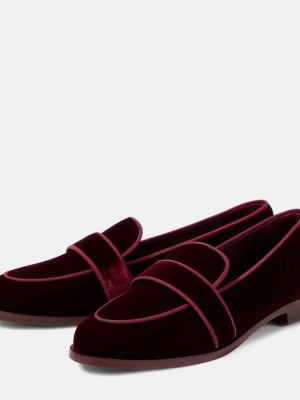 Aksamitne loafers Aquazzura czerwone