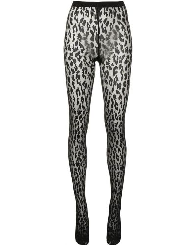 Ren leopard trykt strømpebukser Wolford svart