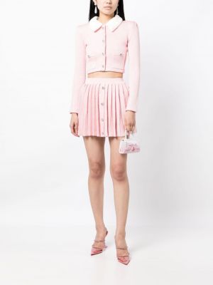 Jupe en tricot plissé Self-portrait rose