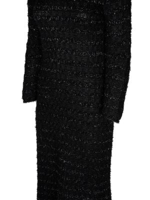 Tvídové vlněné šaty Balenciaga černé