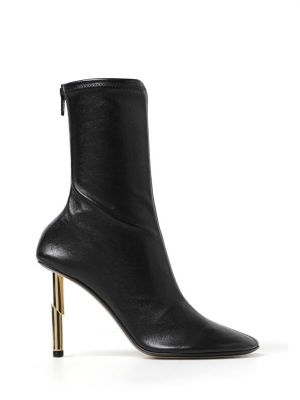 Черные женские кожаные ботинки Lanvin