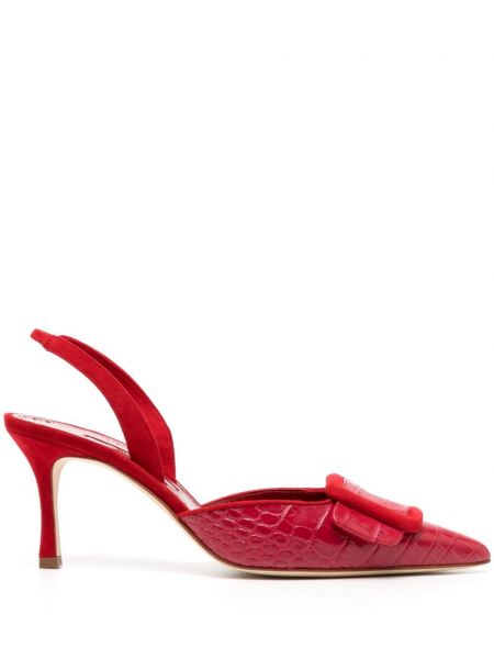 Slingback pumper med stropper Manolo Blahnik rød