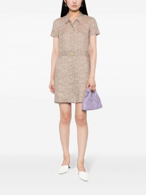 Raštuotas mini suknele Chanel Pre-owned smėlinė