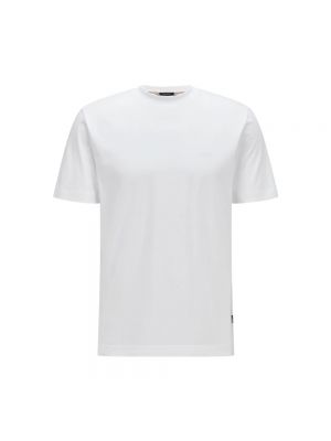 Koszulka z krótkim rękawem bawełniana Boss biała