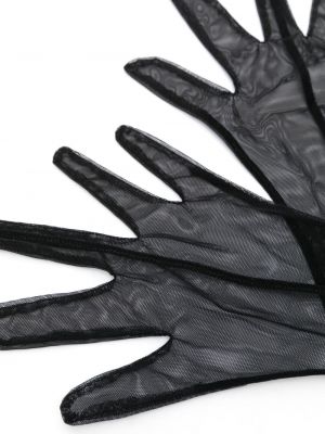 Rękawiczki tiulowe Maison Close czarne