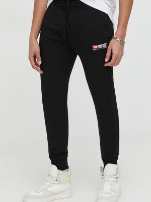 Černé bavlněné sportovní kalhoty Diesel