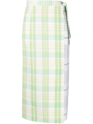 Kostkované obálkové sukně Thom Browne - bílá