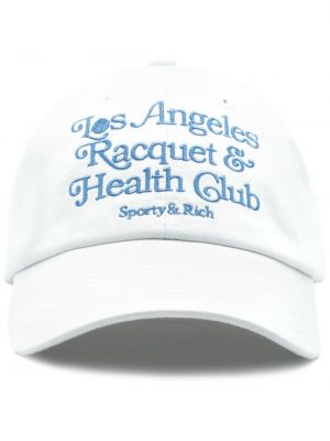 Bombažna kapa s šiltom z vezenjem Sporty & Rich bela