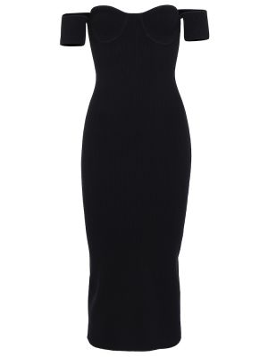 Midi šaty Helmut Lang černé