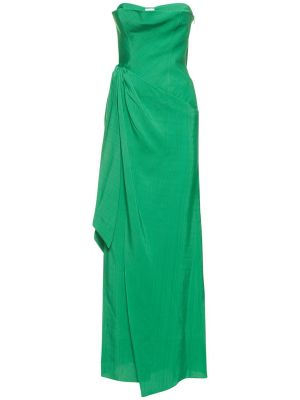 От вискоза макси рокля с драперии Rosie Assoulin зелено