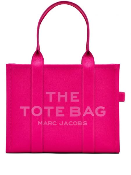 Iš natūralios odos shopper rankinė Marc Jacobs rožinė
