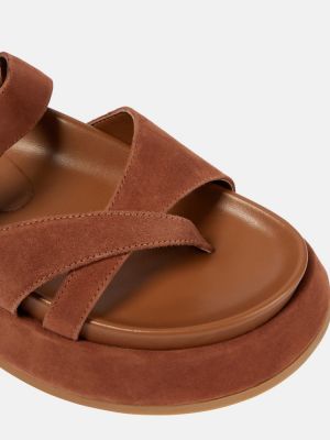 Sandale od brušene kože s platformom Gia Borghini smeđa