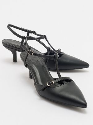Pantofi cu decupaj la spate cu vârf ascuţit Luvishoes negru