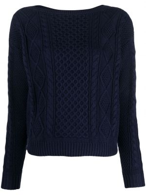 Bombažni pulover Lauren Ralph Lauren modra