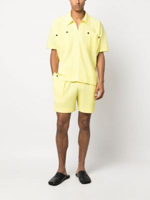 Plisovaná košile na zip Homme Plissé Issey Miyake žlutá