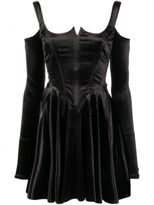 Aksamitna sukienka koktajlowa Versace Jeans Couture czarna