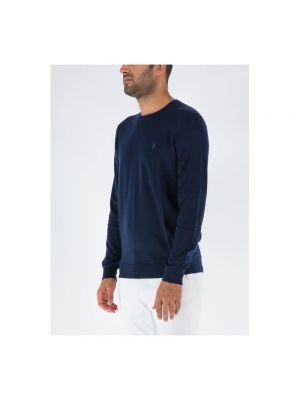 Jersey de algodón de tela jersey de cuello redondo Ralph Lauren azul