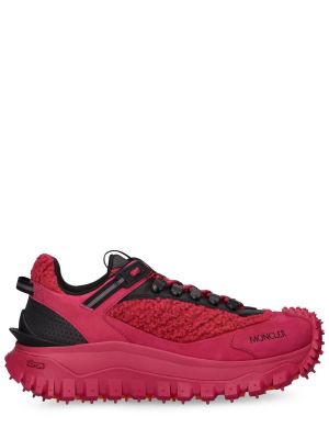 Sneakers di pelle Moncler rosso