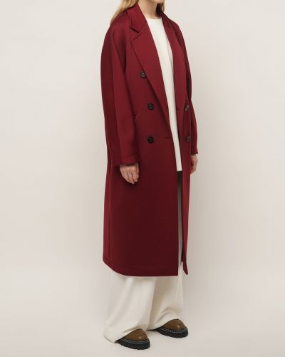 Памучно палто от джърси Max Mara червено